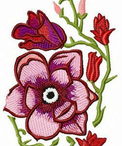 Lush rose embroidery design