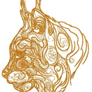 Lynx with ornament embroidery design