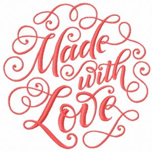 Made with love embroidery design