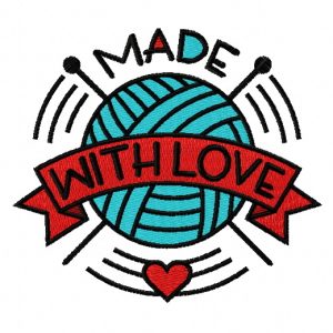 Made with love embroidery design