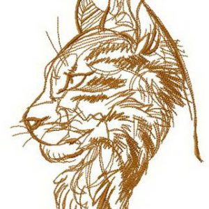 Maine coon cat embroidery design