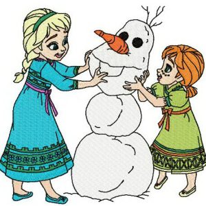 Making snowman embroidery design
