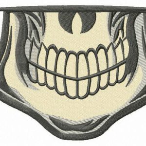 Male skull smile embroidery design