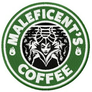 Maleficent's coffee embroidery design
