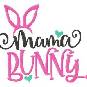 Mama bunny embroidery design