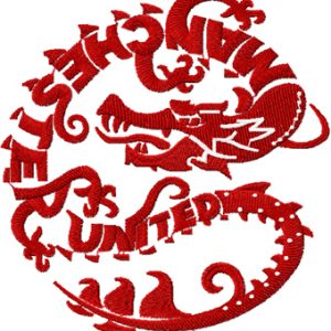 Red dragon embroidery design