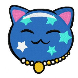 Maneki Neko star kitty 3 embroidery design