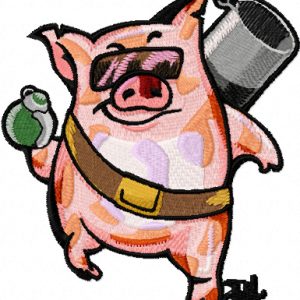 Very Busy Pig - Manimals  embroidery design