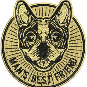 Man's best friend embroidery design