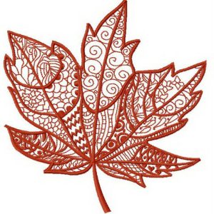 Maple leaf embroidery design