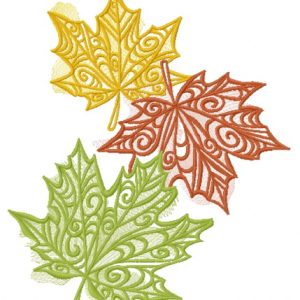 Maple leaves 5 embroidery design