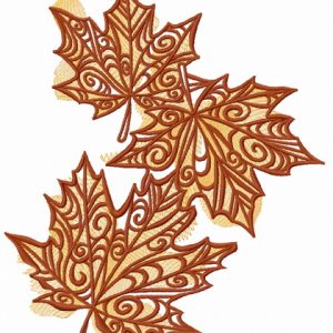 Maple leaves embroidery design