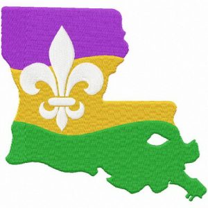 Mardi Gras Louisiana Fleur-de-lis embroidery design