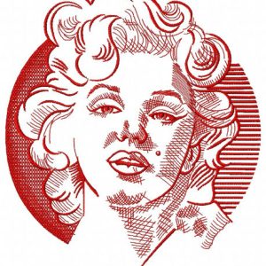 Marilyn Monroe sketch embroidery design