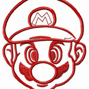 Mario face embroidery design