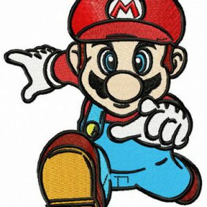 Mario, hurry up! embroidery design