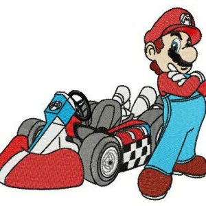 Mario kart embroidery design