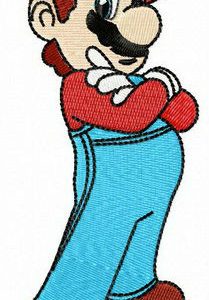 Mario proud of himself embroidery design