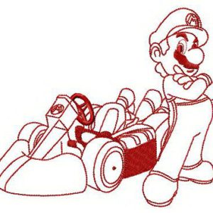 Mario Racer embroidery design