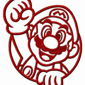 Mario the winner embroidery design