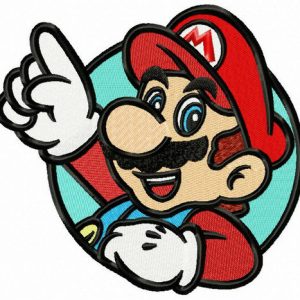 Mario watch out! embroidery design