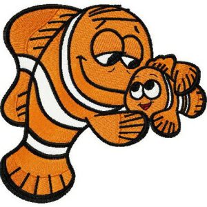 Marlin and Nemo embroidery design