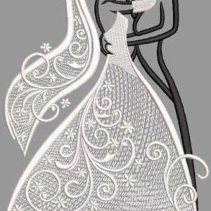 Married couple embroidery design