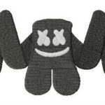 Marshmello ghost embroidery design