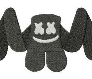 Marshmello ghost embroidery design
