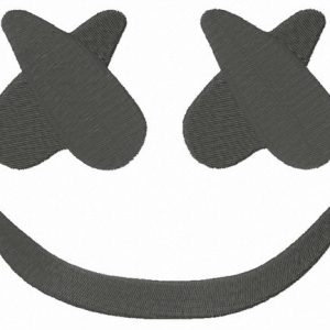 Marshmello smile embroidery design