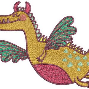 Martin the flying disaster embroidery design