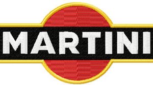Martini classic logo embroidery design