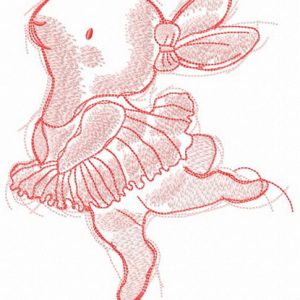 Marvelous bunny ballerina embroidery design