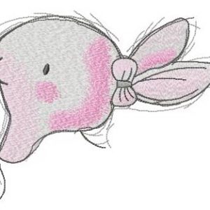 Marvelous bunny girl muzzle embroidery design