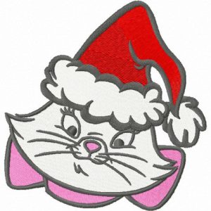 Mary in Santa hat embroidery design
