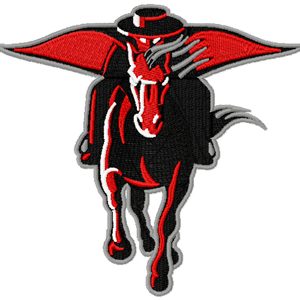 The Masked Rider from Texas Tech University logo embroidery design