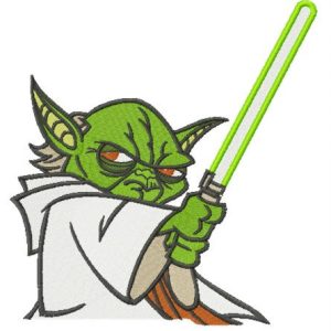 Master Yoda with sword embroidery design