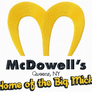 McDowells logo embroidery design