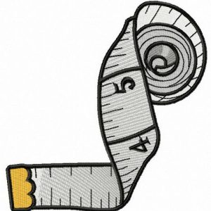 Measuring tape embroidery design