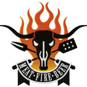 Meat Fire Beer embroidery design
