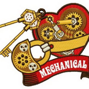 Mechanical heart 4 embroidery design