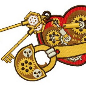 Mechanical heart 5 embroidery design