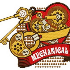 Mechanical heart 3 embroidery design