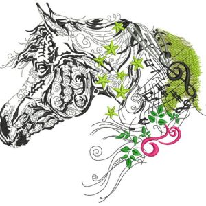 Melody horse embroidery design
