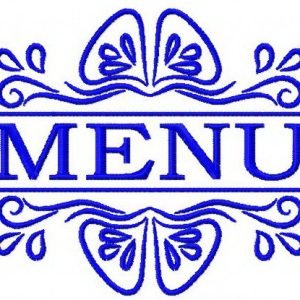 Menu embroidery design