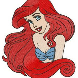 Mermaid Ariel embroidery design