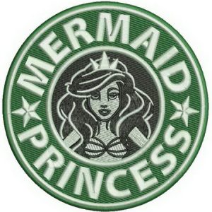 Mermaid princess embroidery design