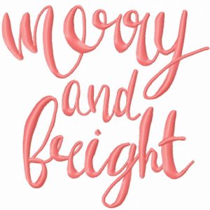 Merry and bright 2 embroidery design