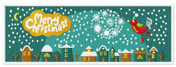 Merry Christmas bookmark 2 embroidery design