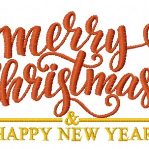 Merry Christmas and Happy New Year 2 embroidery design